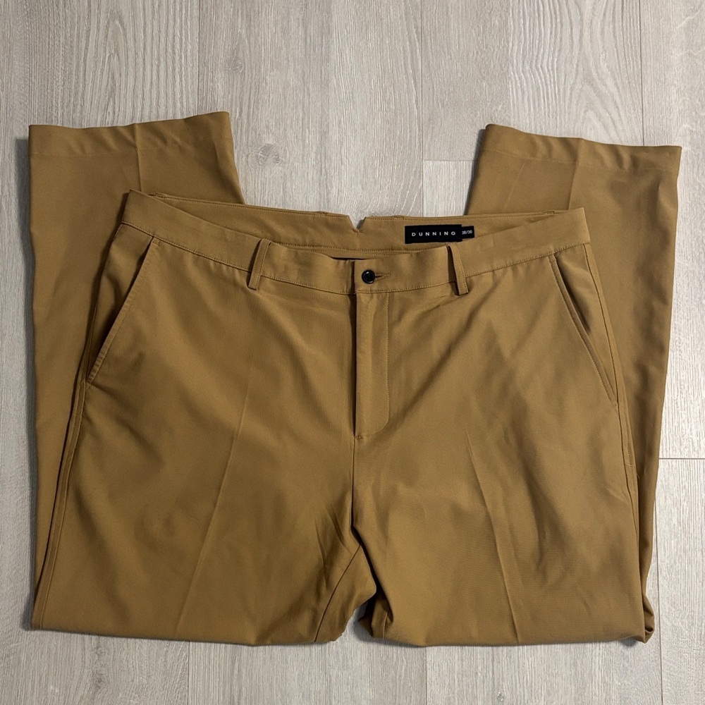 🔥BUNDLESALE Mens 38/30 Dunning Performance Golf Pants Khaki Chinos nwot